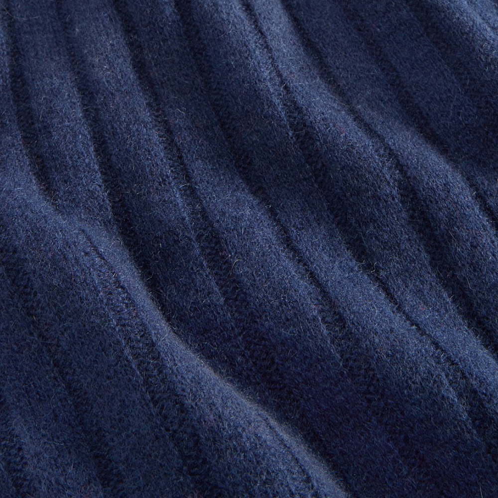 NWT Charter Club Luxury 💯 Cashmere Ribbed Scarf Admiral Navy